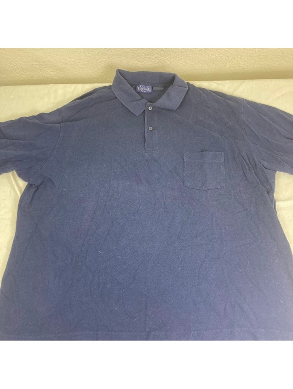 Basic Editions Men's 4X Blue Pocket Polo Shirt